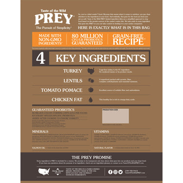 PREY Turkey Limited Ingredient Formula for Dogs - 3.63kg (8 lbs)